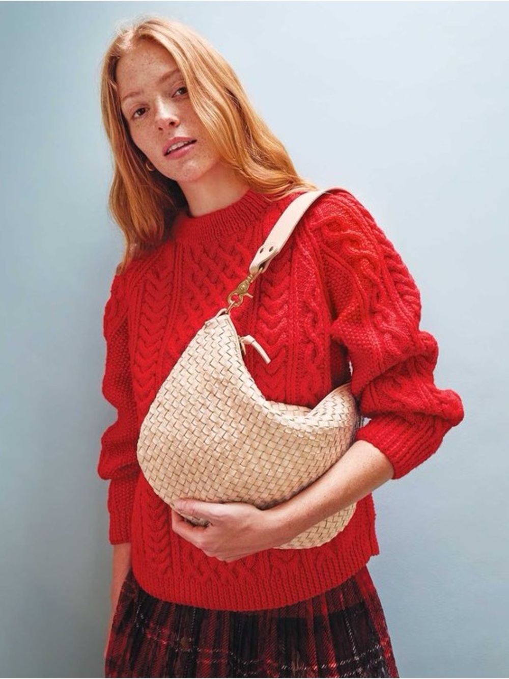 Clare V Moyen Messenger Bag Cream